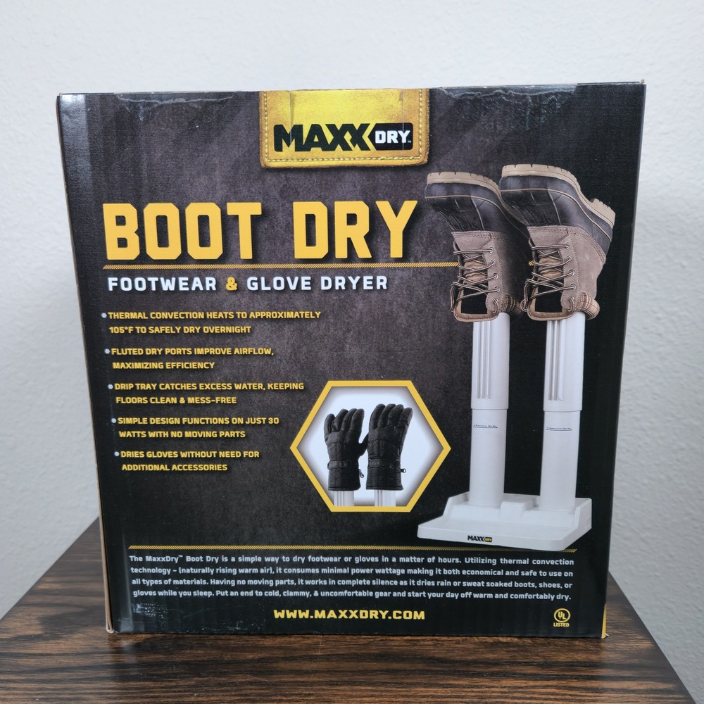 MaxxDry Boot Dry Footwear and Glove Dryer Silent Thermal Convection White